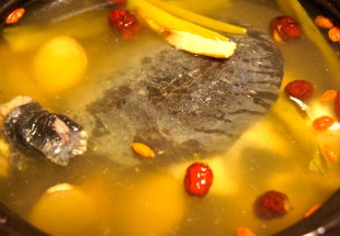烏雞甲魚湯(烏骨鶏とすっぽんの薬膳鍋)